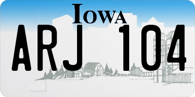IA license plate ARJ104