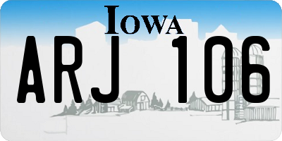 IA license plate ARJ106