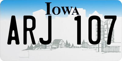 IA license plate ARJ107