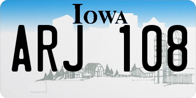 IA license plate ARJ108