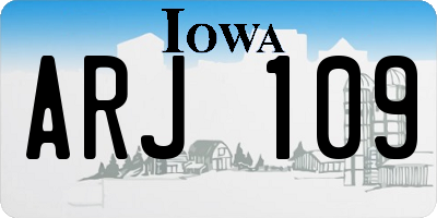 IA license plate ARJ109