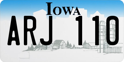 IA license plate ARJ110
