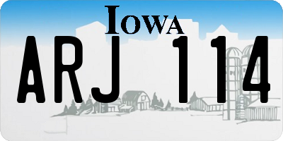 IA license plate ARJ114