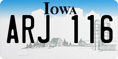 IA license plate ARJ116