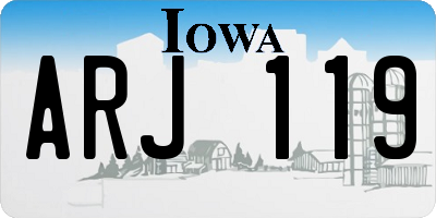 IA license plate ARJ119