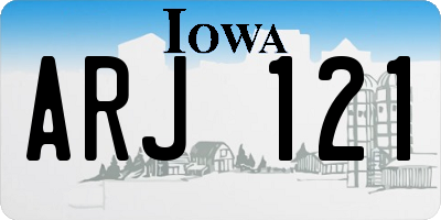 IA license plate ARJ121