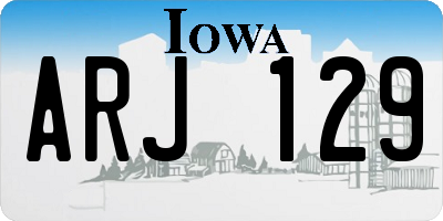 IA license plate ARJ129