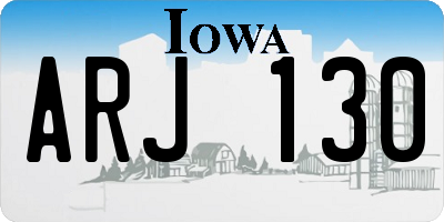 IA license plate ARJ130