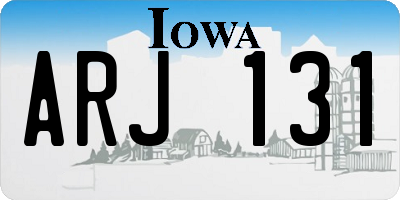 IA license plate ARJ131