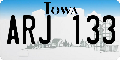 IA license plate ARJ133