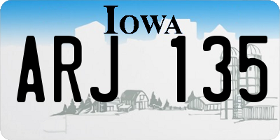 IA license plate ARJ135
