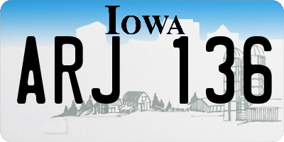 IA license plate ARJ136