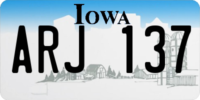 IA license plate ARJ137