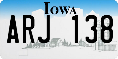 IA license plate ARJ138