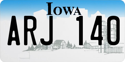 IA license plate ARJ140