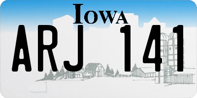 IA license plate ARJ141