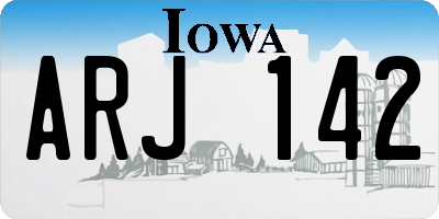 IA license plate ARJ142