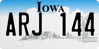 IA license plate ARJ144