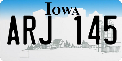 IA license plate ARJ145