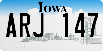 IA license plate ARJ147
