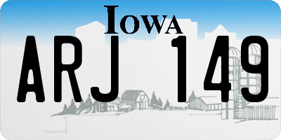 IA license plate ARJ149