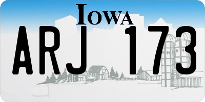 IA license plate ARJ173