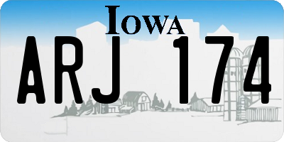 IA license plate ARJ174