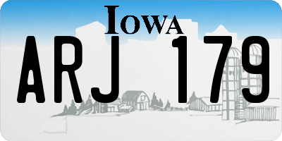 IA license plate ARJ179