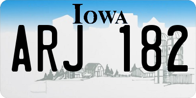 IA license plate ARJ182