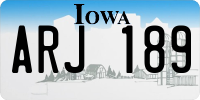 IA license plate ARJ189
