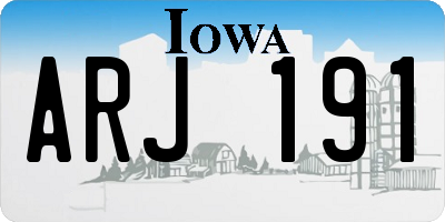 IA license plate ARJ191