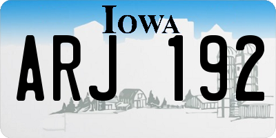 IA license plate ARJ192