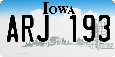 IA license plate ARJ193
