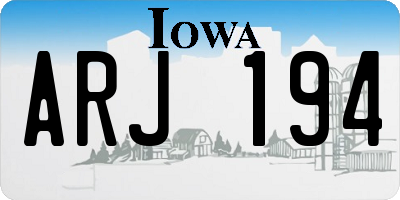 IA license plate ARJ194