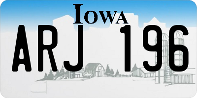 IA license plate ARJ196
