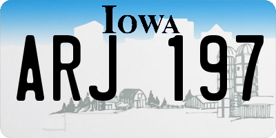 IA license plate ARJ197