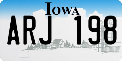 IA license plate ARJ198