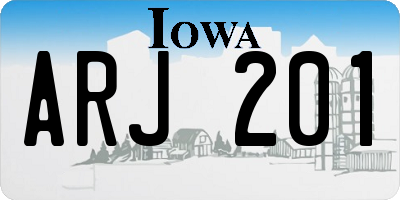 IA license plate ARJ201