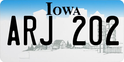 IA license plate ARJ202