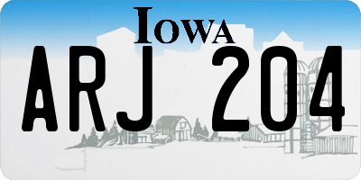 IA license plate ARJ204
