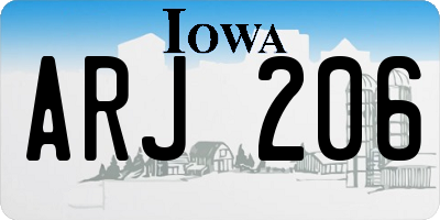 IA license plate ARJ206