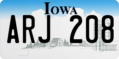 IA license plate ARJ208