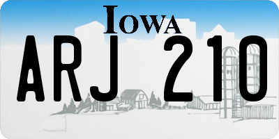 IA license plate ARJ210