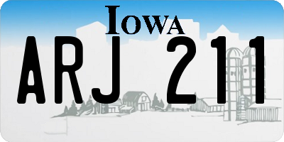 IA license plate ARJ211