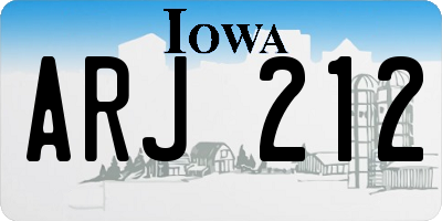 IA license plate ARJ212