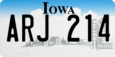 IA license plate ARJ214