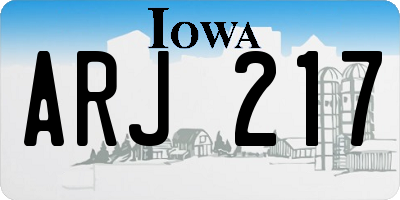 IA license plate ARJ217
