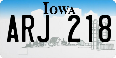 IA license plate ARJ218