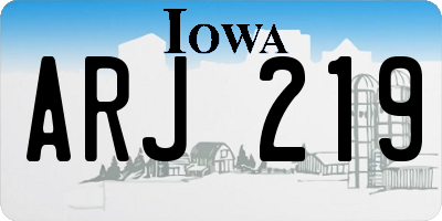 IA license plate ARJ219