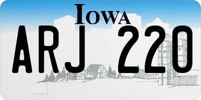 IA license plate ARJ220